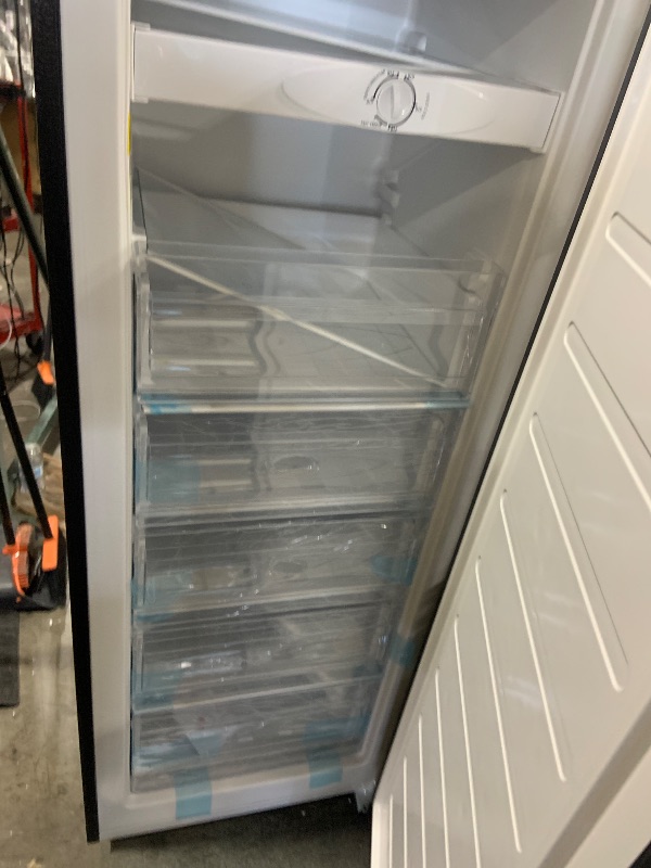 Photo 1 of Frigidaire 7.0 Cu. Ft. Upright Convertible Fridge/Freezer, Reversible Door, Removable Glass Shelves, Adjustable Controls, Platinum Finish