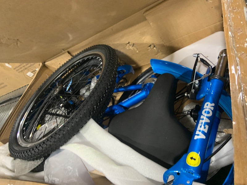 Photo 1 of ******PARTS******VEVOR Folding Adult Tricycle, 24-Inch Adult Folding Trikes, Carbon Steel 3 Wheel Cruiser Bike with Large Basket & Adjustable Seat, Shopping Picnic Foldable Tricycles for Women, Men, Seniors (Blue)