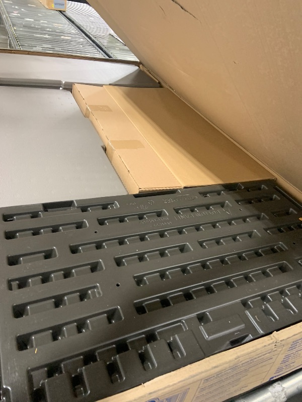 Photo 1 of Suncast 31 Cubic Feet Mega Tall Storage Cabinet with 3 Adjustable Shelves, Platinum Metallic & Slate – Garage or Basement Utility Resin Organizer with 75 Pound Capacity Per Shelf and Lockable Doors