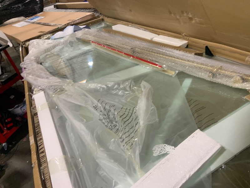 Photo 1 of WOODBRIDGE Frameless Single Sliding Shower Door, 56-60" Width x 80"Height with 3/8"(10mm) Clear Tempered Glass in Brushed Gold Finish, SEAZ-6080-BG
