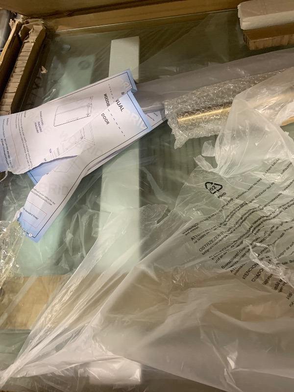 Photo 1 of WOODBRIDGE Frameless Single Sliding Shower Door, 56-60" Width x 80"Height with 3/8"(10mm) Clear Tempered Glass in Brushed Gold Finish, SEAZ-6080-BG
