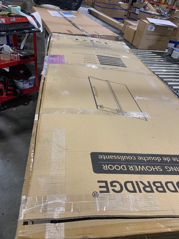 Photo 1 of WOODBRIDGE Frameless Single Sliding Shower Door, 56-60" Width x 80"Height with 3/8"(10mm) Clear Tempered Glass in Brushed Gold Finish, SEAZ-6080-BG
