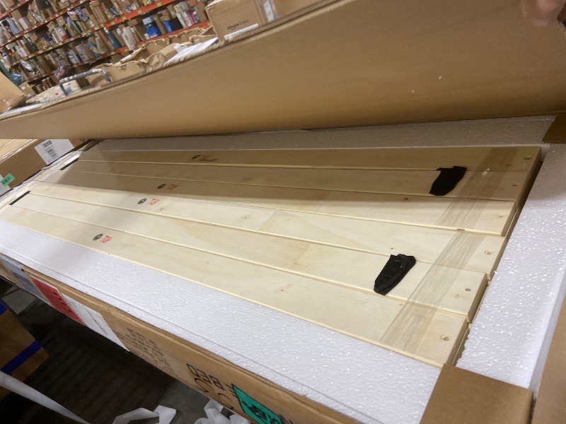Photo 1 of Christopher Knight Home Darnel Wooden Canopy Bed Frame Queen Size with Headboard, 4 Poster Platform Queen Bed Frame, Strong Wood Slat Mattress Support, No Box Spring Needed, Antique Natural