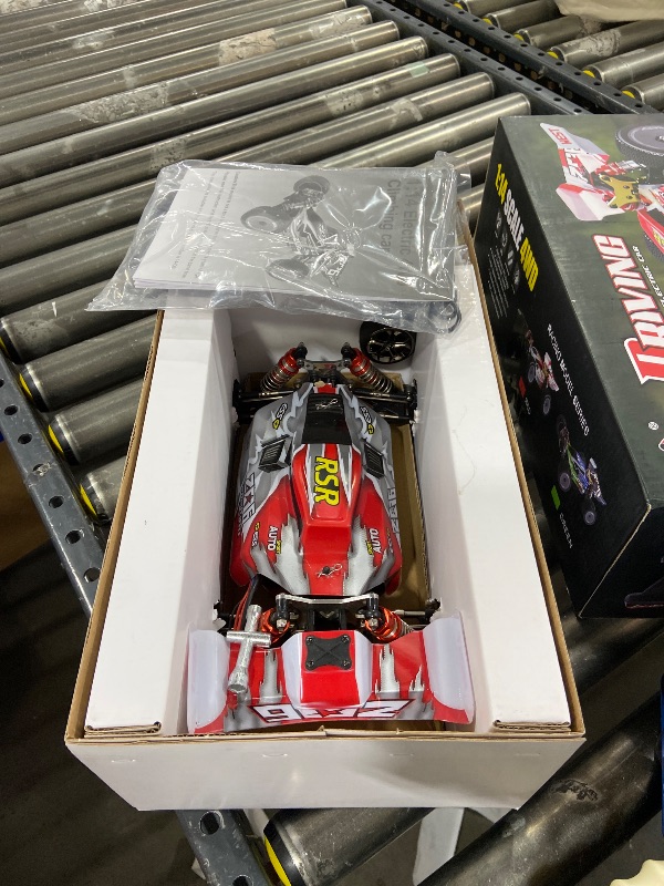 Photo 1 of GoolRC WLtoys 144001 RC Car, 4WD 2.4GHz 60km/h High Speed Remote Control Car Off-Road RC Trucks, 1:14 Scale RC Buggy with RTR Aluminum Alloy Chassis 550 Motor Gifts for Adults (Red)