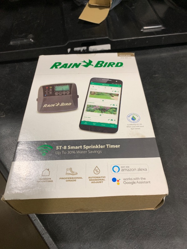Photo 1 of Rain Bird ST8I-2.0 Smart Indoor WiFi Sprinkler/Irrigation System Timer/Controller, WaterSense Certified, 8-Zone/Station, Compatible with Amazon Alexa