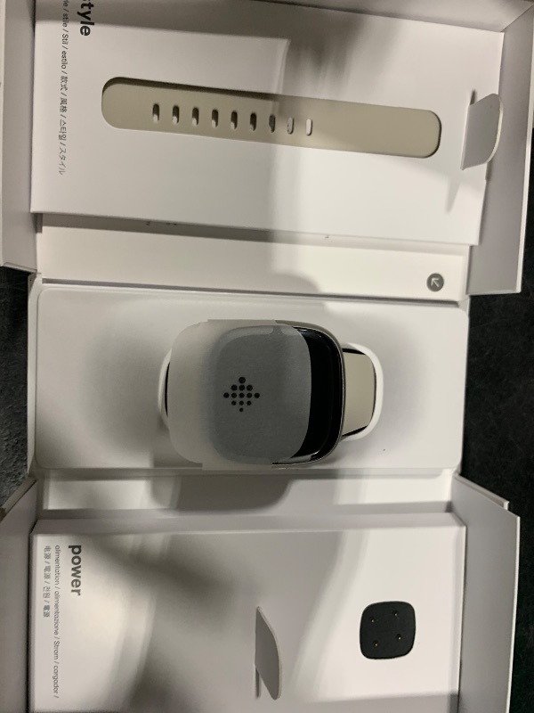 Photo 1 of Fitbit Sense 2 Advanced Health and Fitness Smartwatch with Tools to Manage Stress and Sleep, ECG App, SpO2, 24/7 Heart Rate and GPS, Lunar White/Platinum, One Size (S & L Bands Included)