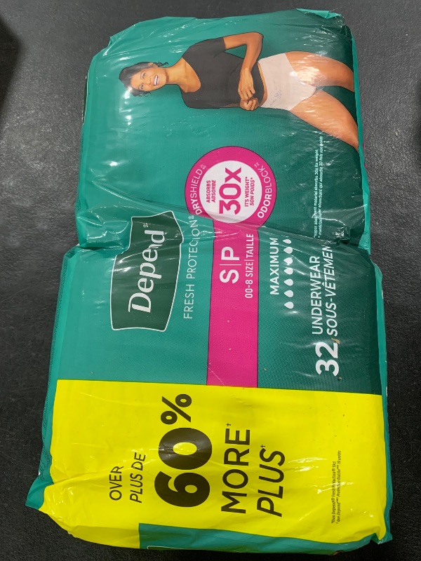 Photo 1 of Depend Fresh Protection Adult Diapers, Incontinence & Postpartum Bladder Leak Underwear for Women, Disposable, Maximum, Small, Blush, 32 Count, Packaging May Vary