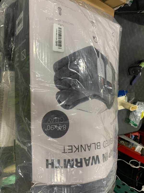 Photo 1 of HOW'S MY HOUSE Heated Blanket 84" x 90", Dual Control Electric Blanket Queen Size with 10 Time Settings & 6 Heating Levels, Over-Heat Protection, Flannel Sherpa Super Cozy with ETL Certification, Gray