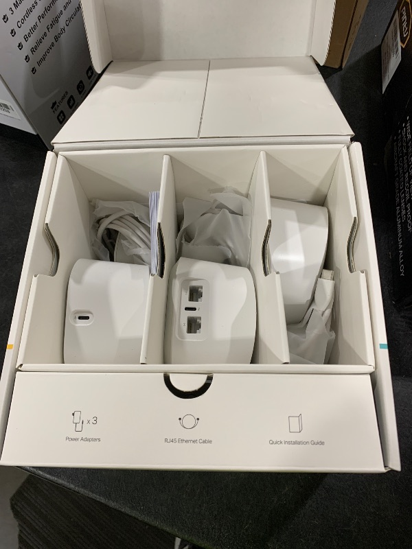 Photo 1 of TP-Link Deco 7 BE25 Dual-Band BE5000 WiFi 7 Mesh Wi-Fi System | 4-Stream 5 Gbps, 240 Mhz | Covers up to 6,600 Sq.Ft | 2X 2.5G Ports Wired Backhaul | VPN,MLO, AI-Roaming, HomeShield, 3-Pack