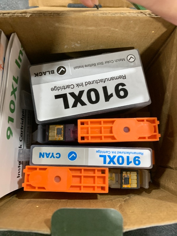 Photo 1 of 910 8015e 8025e Ink Cartridges Replacement for HP Ink 910 Black and Color Combo Pack OfficeJet Pro 8015e 8025e 8020 8028e 8035e 8010 8034e 8020e 8025 8030 8028 8035 Printer