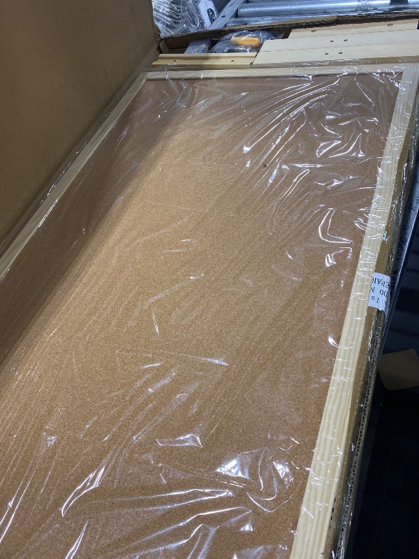 Photo 1 of Saypacck Double Sided Large Cork Board for Office with Wheel 24 x 47'' Reversible Mobile Cork Bulletin Board with Push Pin Decorative Display Board Portable Freestanding Corkboard for Home Photo Wall