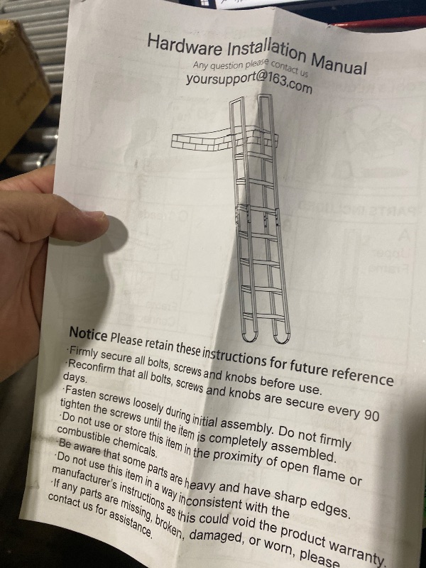 Photo 1 of 9.35FT Industrial Style Loft Ladder, 7 Steps with Black Steel Handrails & Solid Wood Steps, 450lbs Capacity, Fits 7.2-8FT Installation Height, for Attic, Kitchen, Warehouse, Bookshelf& Outdoor
