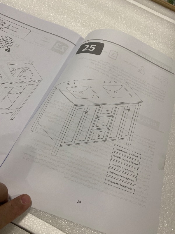 Photo 1 of missing multiple parts-----------------------------------------DKB Emilia 66" Midnight Blue Double Bathroom Vanity with Sink, 1.5" Edge Italian Carrara Marble Countertop, Rectangular Sinks, 4 Soft Close Doors, 6 Dovetail Drawers (partial sink only)