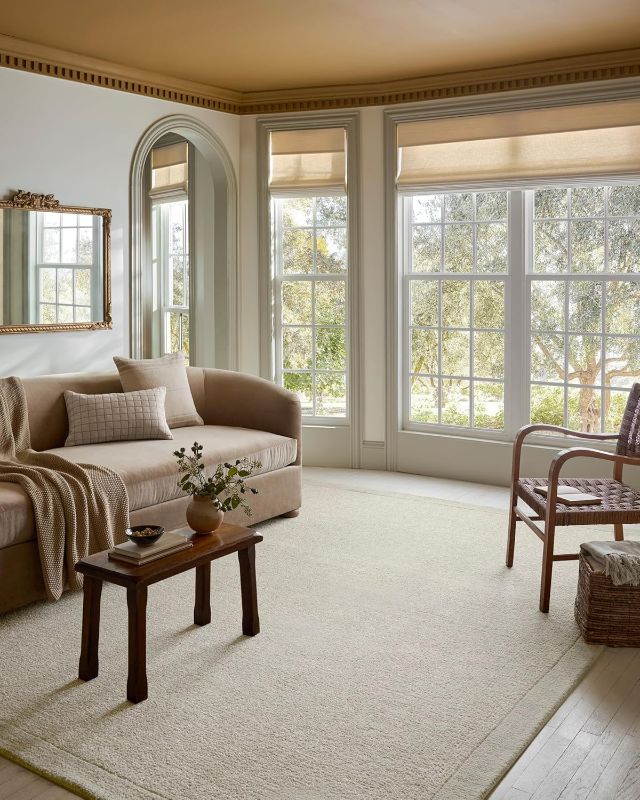 Photo 1 of Loloi Chris Loves Julia Dorothea Collection DRT-01 Stone/Multi 7'-9" x 9'-9" Area Rug Wool Neutral Floral Living Room Bedroom Carpet