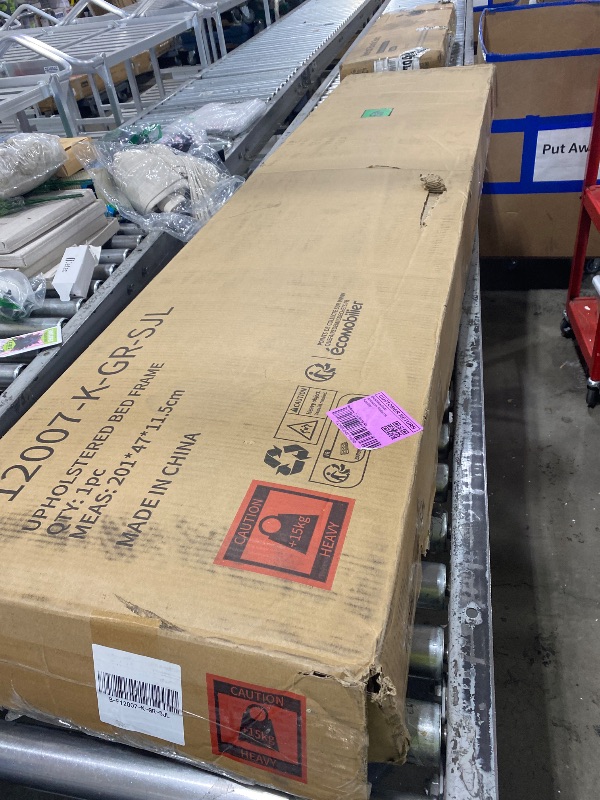 Photo 1 of Novilla King Size Bed Frame Upholstered Platform King Bed Frame with Adjustable Headboard, Strong Weight Capacity, No Box Spring Needed, Easy Assembly, Grey