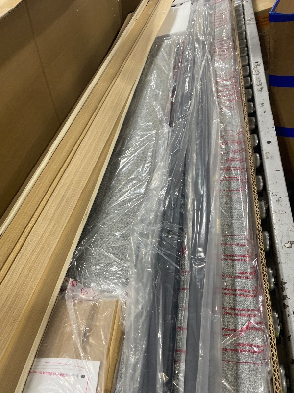 Photo 1 of Novilla King Size Bed Frame Upholstered Platform King Bed Frame with Adjustable Headboard, Strong Weight Capacity, No Box Spring Needed, Easy Assembly, Grey