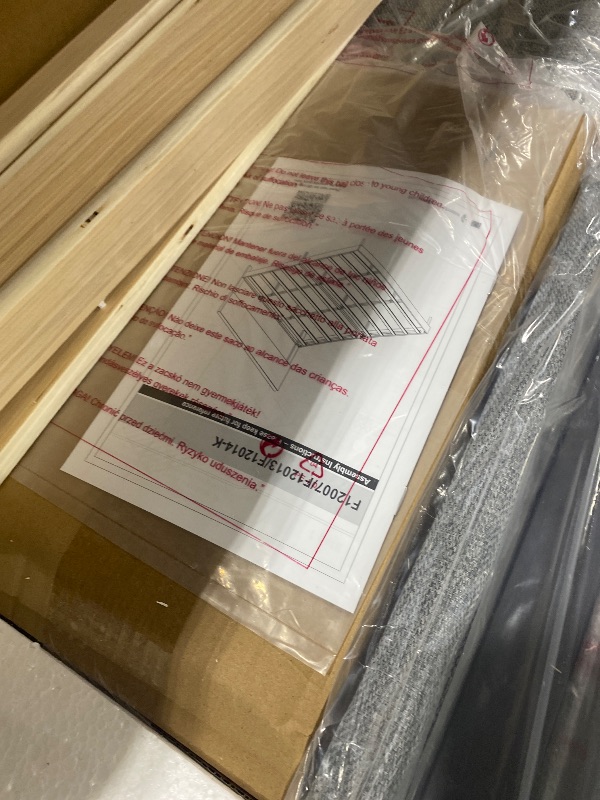 Photo 1 of Novilla King Size Bed Frame Upholstered Platform King Bed Frame with Adjustable Headboard, Strong Weight Capacity, No Box Spring Needed, Easy Assembly, Grey