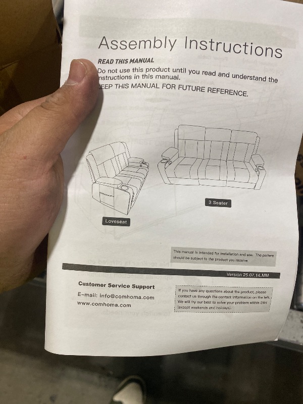 Photo 1 of Combo Zero Gravity Loveseat Power Reclining Sofa with Console, Heat and Vibration Massage, Recliner Couch for Living Room, Fabric 6035SET (Grey, Loveseat)
 (PARTIAL)