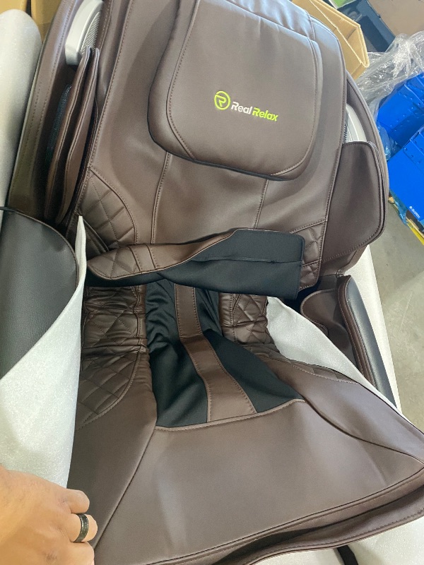 Photo 1 of Real Relax Massage Chair Full Body with Unique Phone Controller,Heart and Blood Measurement, Zero Gravity 3D SL-Track Recliner with APP Control, Child Lock,Pause Button, Back Pad, Favor-06, Dark Brown
