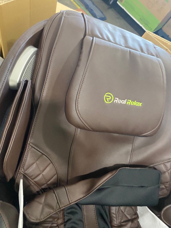 Photo 1 of Real Relax Massage Chair Full Body with Unique Phone Controller,Heart and Blood Measurement, Zero Gravity 3D SL-Track Recliner with APP Control, Child Lock,Pause Button, Back Pad, Favor-06, Dark Brown
