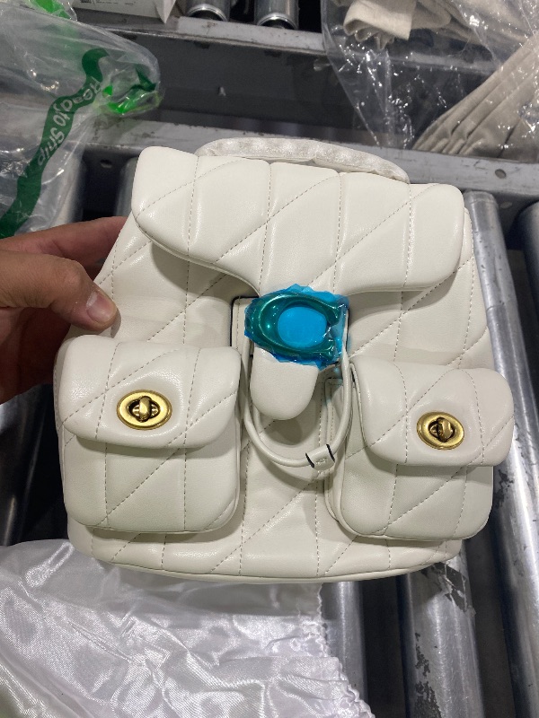 Photo 1 of COACH Women's Quilted Leather Tabby Backpack, B4/CHALK, One Size