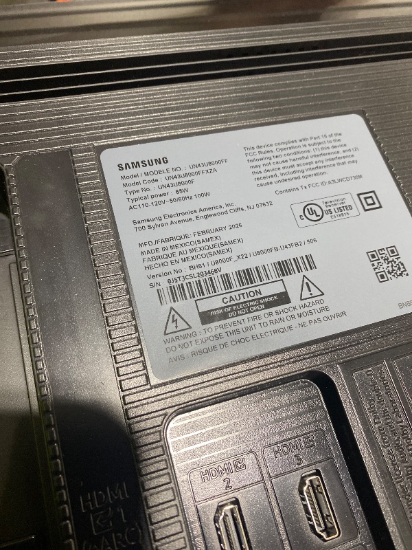 Photo 1 of Samsung 43-Inch Class Crystal UHD U8000F 4K Smart TV (2025 Model) Endless Free Content, Crystal Processor 4K, MetalStream Design, Knox Security, Alexa Built-in