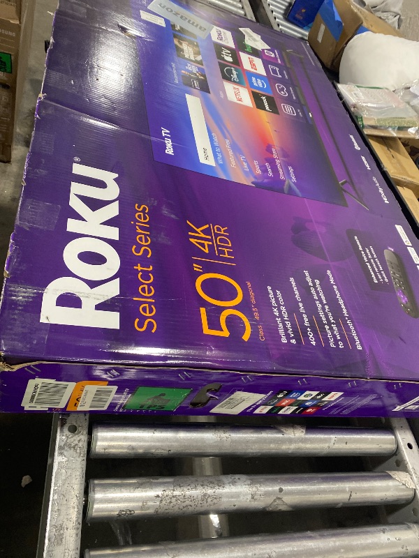 Photo 1 of Roku Smart TV – 50-Inch Select Series, 4K HDR TV – RokuTV with Enhanced Voice Remote – Flat Screen LED Television with Wi-Fi for Streaming Live Local News, Sports, Family Entertainment