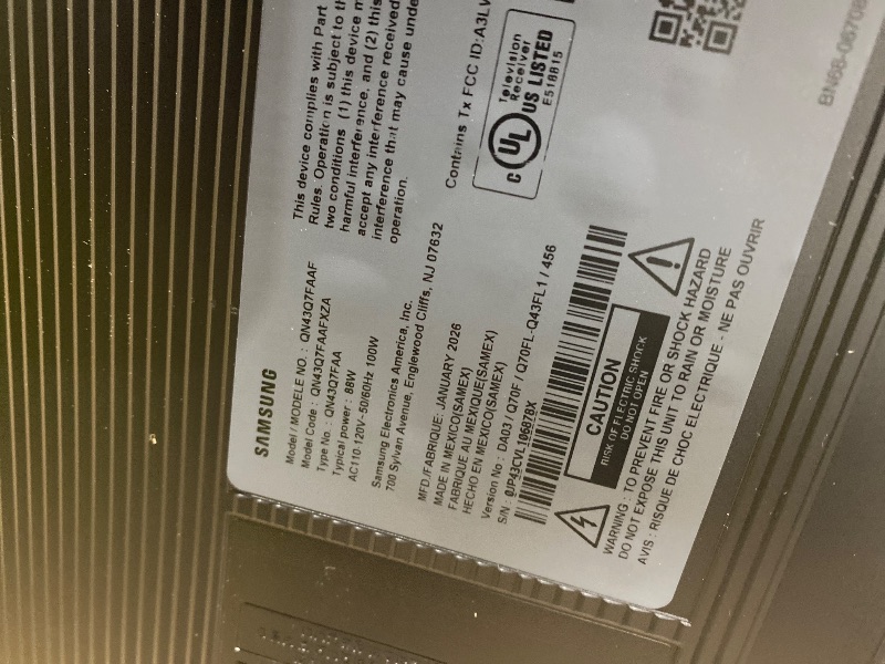 Photo 1 of Samsung 43-Inch Class QLED Q7F Series Samsung Vision AI Smart TV (2025 Model, 43Q7F) Quantum HDR, Object Tracking Sound Lite, Q4 AI Gen1 Processor, 4K upscaling, Gaming Hub, Alexa Built-in