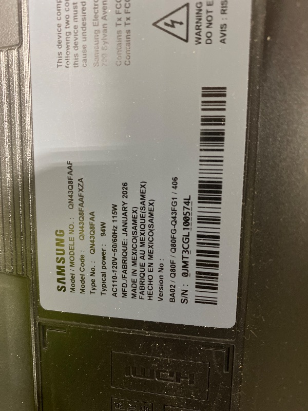 Photo 1 of Samsung 43-Inch Class QLED Q8F 4K UHD Smart TV (2025 Model) Q4 AI Processor, 100% Color Volume with Quantum Dot, AirSlim Design, Endless Free Content, Samsung Vision AI, Alexa Built-in