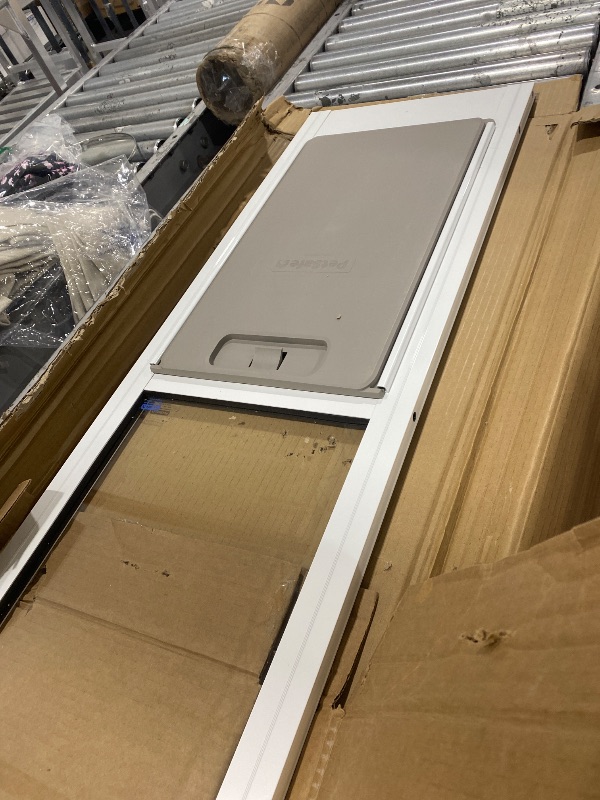 Photo 1 of **********MISSING PARTS*******
NIAOMAOGOU Dog Door for Sliding Glass Door, Adjustable Height 75 3/5" to 80", Aluminum Frame Sliding Door Dog Door Insert, Suitable for Large Dogs Up to 75 lbs(Large,White)