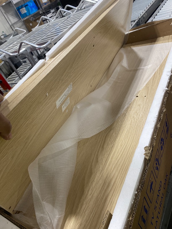 Photo 1 of KIMOLST Modern 86in TV Stand for Living Room, Fluted Design Entertainment Center with Adjustable Shelves,Media TV Console Table with Storage for Bedroom,Nature