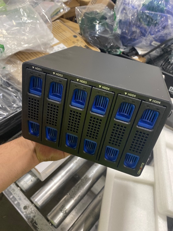 Photo 1 of CENMATE Aluminum 6 Bay Hard Drive Enclosure with Cooling Fan for 2.5“/3.5" SATA HDD/SSD with USB A/C 3.0, Support Hot Swappable, Tool-Free HDD Enclosure, DAS(NO RAID/NAS)