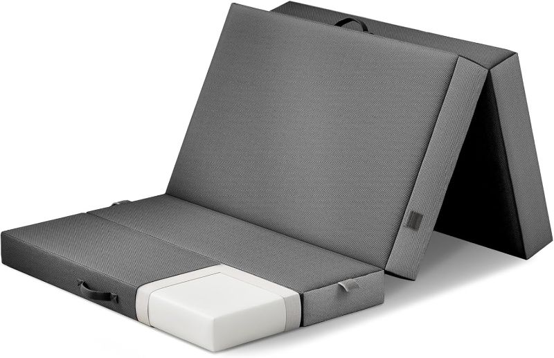 Photo 1 of Cozzzi 4 Inch Twin Folding Mattress for Floor and Traveling with Removable Cover - Lightweight and Portable Mattress for Adults & Kids - Compact and Easy to Storage (75in x 39in x 4in)
