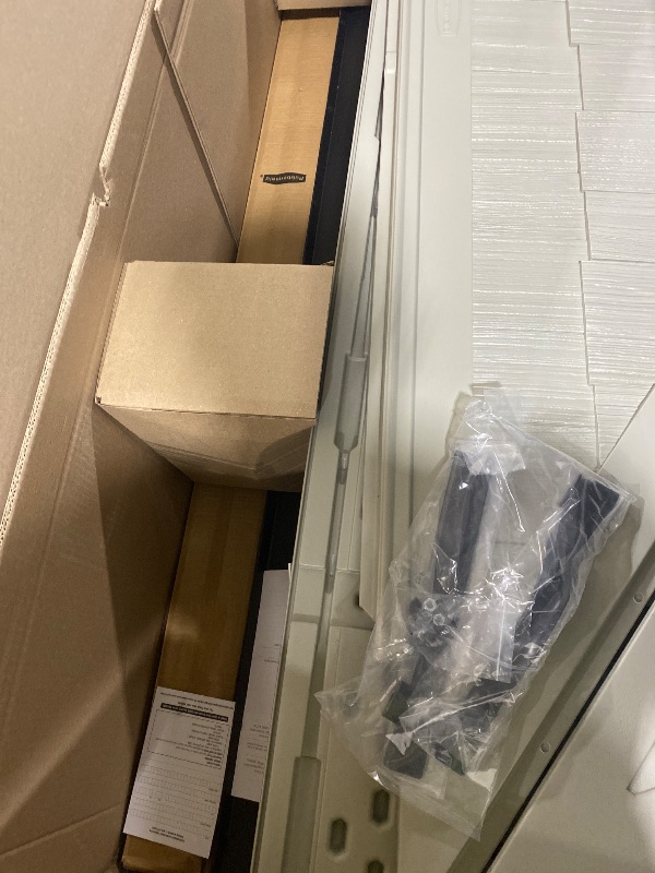 Photo 1 of Rubbermaid 7 Foot by 7 Foot Weatherproof Outdoor Storage Shed for Garden Tools and Lawn Machinery Organization with Lockable Double Door Sandstone