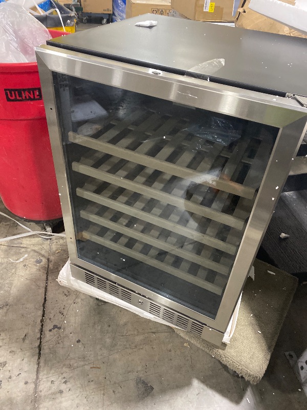 Photo 1 of NewAir 24" Wine Fridge for 52 Bottles | Built-In or Freestanding Wine Cooler Refrigerator with Glass Door | Precision Cooling, Slide-Out Shelves & Quiet Compressor System | Stainless Steel