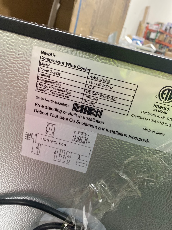 Photo 1 of NewAir 24" Wine Fridge for 52 Bottles | Built-In or Freestanding Wine Cooler Refrigerator with Glass Door | Precision Cooling, Slide-Out Shelves & Quiet Compressor System | Stainless Steel