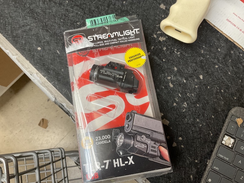 Photo 1 of **INCOMPLETE** Streamlight 69458 TLR-7 HL-X USB 1000-Lumen 22000-Candela Rechargeable Rail Mounted Weapon Light with Interchangeable High & Low Switches and Key Kit, Black