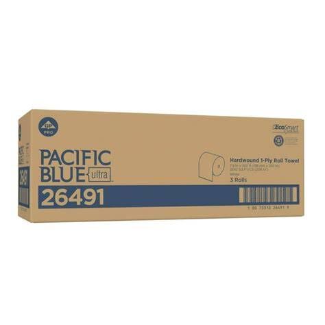 Photo 1 of 3 rolls of 
hardwound 1-ply roll towel 