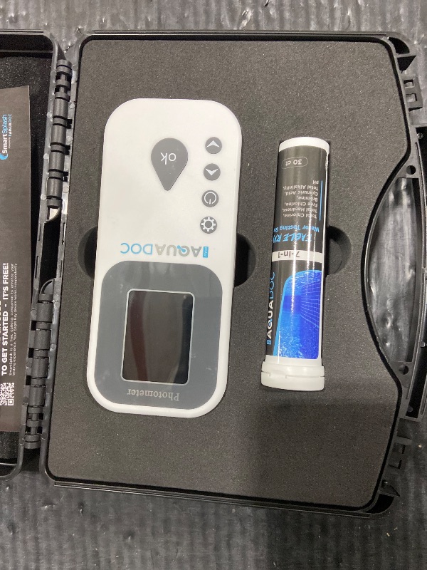 Photo 1 of Eagle Ray Digital Pool Water Test Kit by AquaDoc with Digital Water Tester and 30 Pool Test Strips for Chlorine, Bromine, Total Hardness, Cyanuric Acid, Alkalinity, and pH