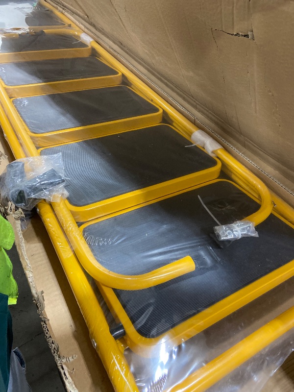 Photo 1 of Step Ladder with Platform,Folding Step Stool,Heavy Duty Step Ladders with Anti-Slip Widen Pedals,Handrail,Safe-Lock Design,Step Ladder for Adults (Yellow, 6 Step+Handrail)