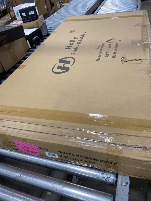 Photo 1 of Hally Stainless Steel Table for Prep & Work 30 x 60 Inches, NSF Commercial Heavy Duty Table with Undershelf and Galvanized Legs for Restaurant, Home and Hotel