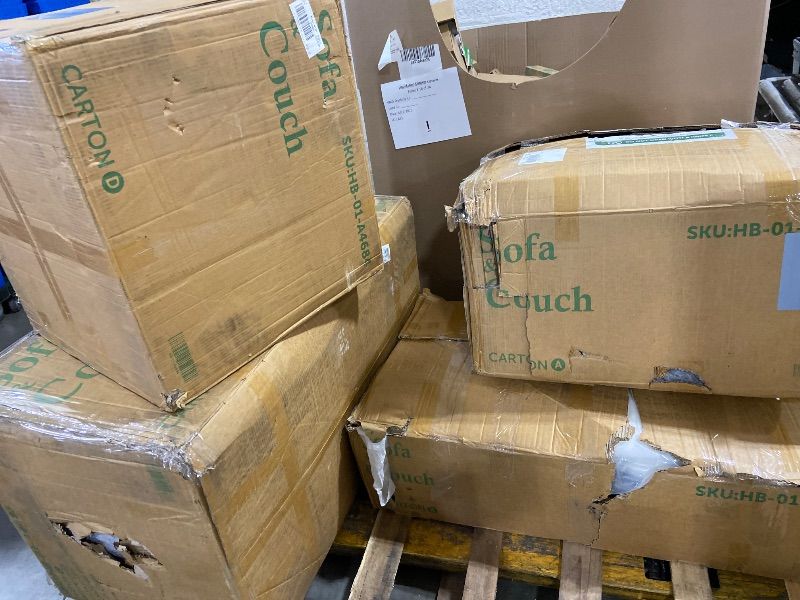 Photo 1 of GENERIC GREY CLOUD SOFA AND OTTOMAN BOXES ABCD