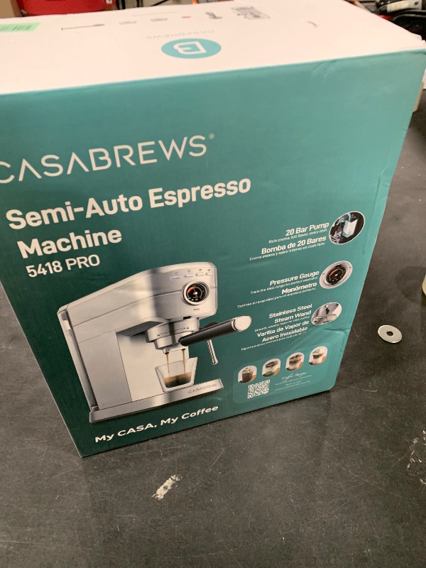 Photo 1 of CASABREWS 5418 PRO Espresso Machine 20 Bar, Upgraded Espresso Maker with Powerful Steam Milk Frother, Stainless Steel Coffee Machine with Fast Heating System for Cappuccino, Latte, Silver