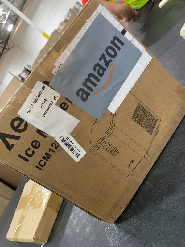 Photo 1 of Aeitto Ice Maker Countertop 26lbs/24H, Ice Machine 8 Ice Cubes Ready in 6 Mins, 2 Sizes of Bullet Ice Portable Ice Makers with Basket & Scoop, Auto Self-Cleaning for Home/Kitchen/Office Stainless