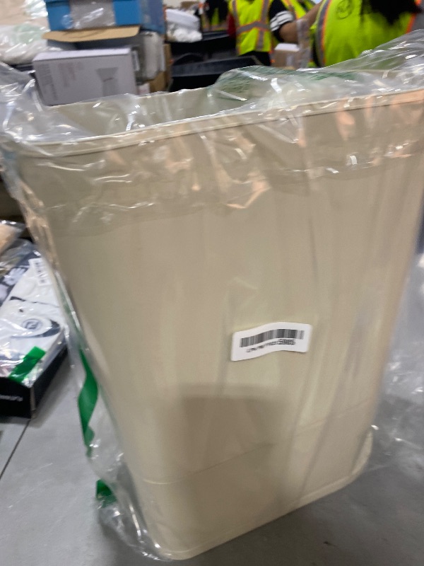 Photo 1 of Peaoop 22LB Rice Dispenser, Large Grain Container Storage with Lid Measuring Cylinder Household Cereal Dispenser Bucket for Kitchen Soybean Corn (Beige-22lb)