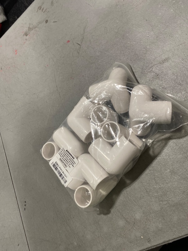 Photo 1 of 1 Inch 3 Way PVC Fittings, Furniture Grade SCH40 PVC Tee Elbow Corner Connectors for DIY Furniture, Greenhouse & PVC Structures, 10-Pack
