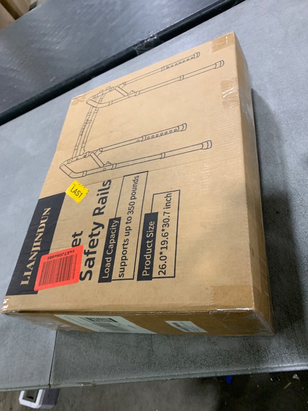 Photo 1 of Lianjindun Toilet Safety Rails, Adjustable Toilet Frame for Elderly, Seniors, Handicap & Disabled, Foldable Handicap Toilet Handles Fit Any Toilets (Gray)