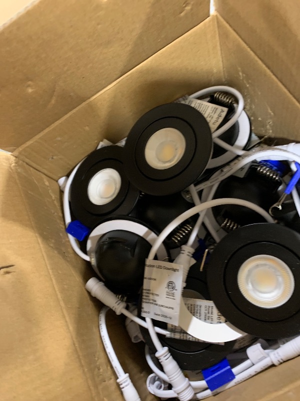 Photo 1 of Adetu 2 Inch 5CCT Gimbal Black Led Recessed Lighting with Junction Box, 360°+90° Adjustable Led Recessed Lights, 2700K/3000K/3500K/4000K/5000K, 5W Eqv 50W, 550LM Brightness - ETL (Black, 12 Pack)