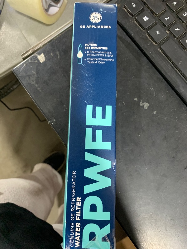 Photo 1 of GE RPWFE Refrigerator Water Filter, Genuine Replacement Filter, Certified to Reduce Lead, Sulfur, and 50+ Other Impurities, Replace Every 6 Months for Best Results, Pack of 1