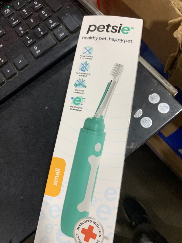 Photo 1 of petsie Dog Toothbrush | No-Vibration or Noise, Electrolytic Technology | Improves Oral Health & Reduces Bad Breath | Cleaning Brushing Kit | No Toothpaste Needed | Dog Teeth Cleaning Kit